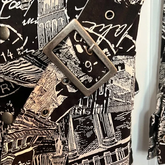 Vintage Spiegel Black and White Architectural Print Shirt Dress - Picture 4 of 5